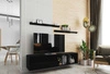 Szafka RTV wisząca Astros 172 cm czarna / czarny połysk z półkami minimalistyczny i elegancki design wpisujący się w każde wnętrze 