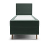 Łóżko kontynentalne Totti 80x200 zielone stylowe łóżko z pojemnikiem na pościel trójwymiarowa tkanina o wyrazistych prążkach