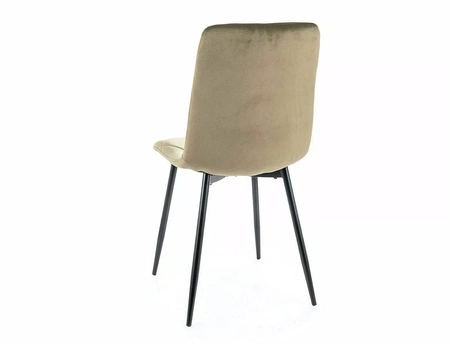 Krzesło tapicerowane Tom oliwkowe nowoczesne oraz funkcjonalne krzesło do jadalni z metalowymi nogami