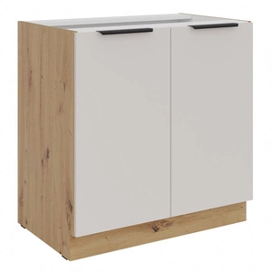 Szafka kuchenna stojąca z półką Soela 80 D 2F BB szafka odporna na działanie wilgoci i uszkodzenia metalowe uchwyty krawędziowe