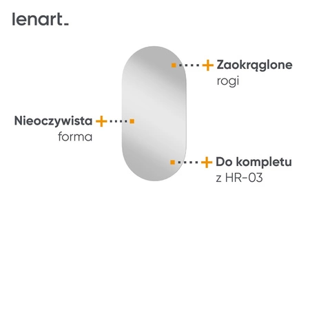 Lustro wiszące Harmony 45 cm funkcjonalny dodatek do toaletki oraz przedpokoju lustro o nietypowym kształcie idealne do garderoby