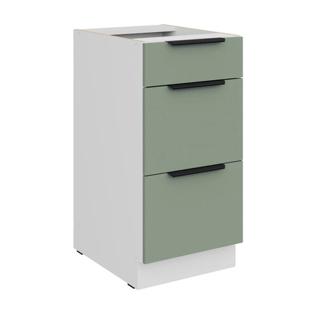 Szafka kuchenna stojąca z szufladami Treviso Wh 40 D 3S BB odporna na uszkodzenia wykończenie frontów w technologii anti fingerprint