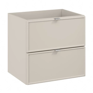 Szafka pod umywalkę Bella 60 cm beżowa klasyczny design szafki z szufladami elegancka frezowana ramka na frontach uchwyt krawędziowy