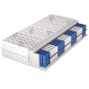 Materac kieszeniowy Superking Aloe 180x200 cm 7 stref twardości hipoalergiczny każda sprężyna umieszczona w osobnej kieszonce materiału