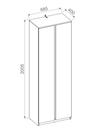Szafa Simply 69 cm szara stylowa szafa do przedpokoju o kompaktowych wymiarach ponadczasowa bryła wpasuje się w każdą aranżację