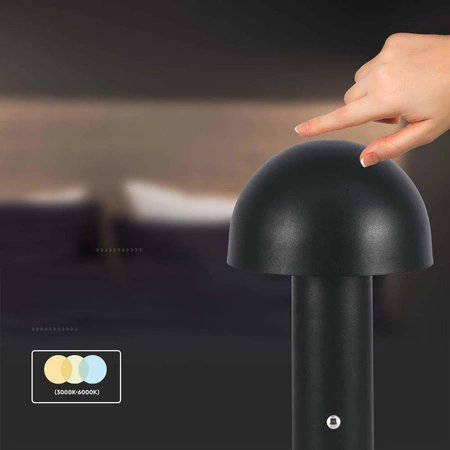 Lampka nocna Vivid czarna 3W 3000K-6000K wysokiej jakości lampa do każdej aranżacji metalowa konstrukcja funkcja zmiany barwy światła