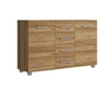Komoda z szufladami Maximus 138 cm dąb catania nowoczesny design mebla obrzeża komody wykończone specjalną okleiną ABS