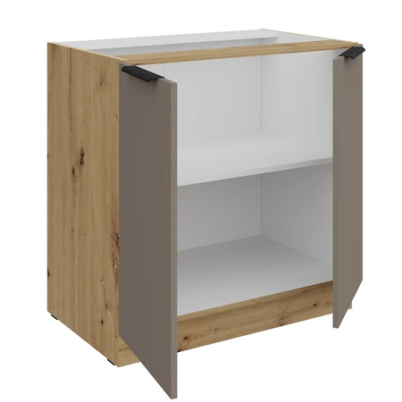 Szafka kuchenna stojąca z półką Fiuggi Ar 80 D 2F BB szafka odporna na uszkodzenia wykończenie frontów w technologii anti fingerprint