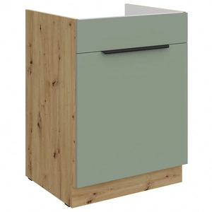 Szafka kuchenna pod zlewozmywak z szufladą Treviso Ar 60 ZL 1S BB fronty szafki kuchennej wykończone w technologii anti fingerprint