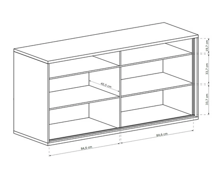 Komoda z szufladami Mediolan 177 cm hikora szykowana komoda wzbogacona o stylowe czarne dodatki szuflady z systemem push to open