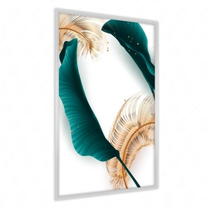 Plakat liście palmowe 70x100 plakat w ramie precyzyjny wydruk ze stylową grafiką doskonała dekoracja do salonu lub sypialni