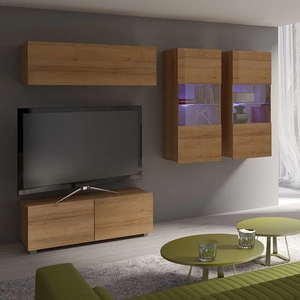 Meblościanka Apulia XII dąb złoty wyjątkowo stylowa meblościanka proste bryły wpisujące się w każde wnętrze