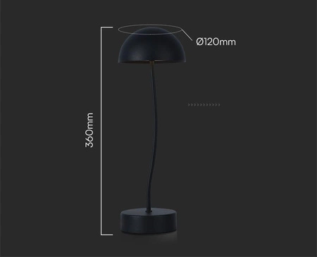 Lampka nocna Apri czarna 3W 3000K prosta konstrukcja lamki idealna do wnętrz o minimalistycznym designie funkcja ściemniania światła