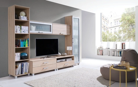 Półka wisząca z drzwiami Maximus 100 cm dąb sonoma jasny nowoczesny design obrzeża wykończone specjalną okleiną front podnoszony na siłownikach gazowych