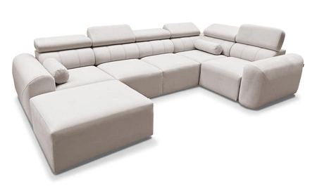 Narożnik z funkcją spania Cantare IV ceglasty lewostronny starannie wykonany narożnik do salonu zapewnia komfort i wygodę