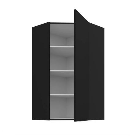 Szafka kuchenna narożna wisząca Black 60x60 GN-108 1F metalowy uchwyt krawędziowy szafka odporna na działanie wilgoci i uszkodzenia