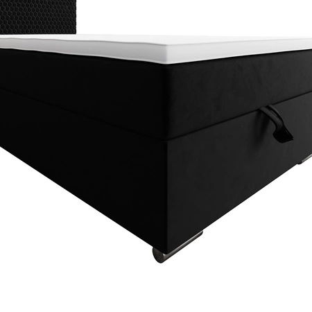 Łóżko kontynentalne Fargo 90x200 czarne w nowoczesnym skandynawskim stylu z tapicerowanym zagłówkiem łóżko z pojemnikiem