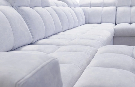 Narożnik z funkcją spania Luigi IV brązowy lewostronny elegancki narożnik do salonu wykonany z miękkiej tkaniny typu velvet