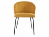 Krzesło tapicerowane Kevin Vardo żółte nowoczesne krzesło z metalowymi nogami stylowe krzesło kubełkowe