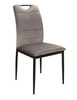 Krzesło tapicerowane Rip 38x43 cm szare klasyczne oraz ponadczasowe krzesło do jadalni z metalowymi nogami
