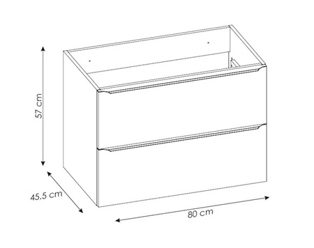Szafka pod umywalkę Capri 80 cm dąb craft złoty funkcjonalna szafka do łazienki gustowne uchwyty krawędziowe pojemne szuflady