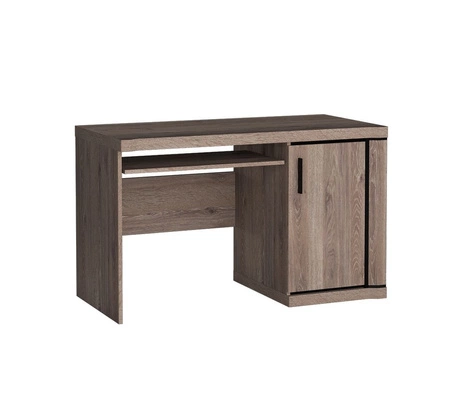 Biurko Dallas 126 cm dąb truflowy / czarny z szufladą elegancka stylistyka mebla wzbogacona o stylowe czarne dodatki idealne do pokoju nastolatka