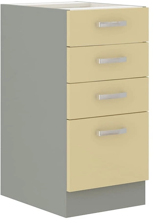 Zestaw mebli kuchennych narożny Karmen 260x270 cm fronty w połysku styl szafek dopasuje się do wnętrza każdej kuchni