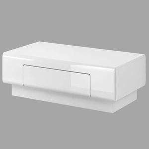 Stolik kawowy Toledo biały / biały połysk stolik z szufladą do salonu nowoczesny i praktyczny pojemna szuflada na różne dodatki