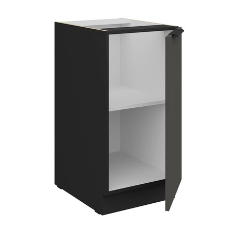 Zestaw mebli kuchennych Aversa Bl 390 cm stylowe szafki kuchenne z frontami wykonanymi w technologii anti fingerprint metalowe uchwyty