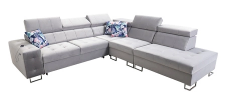 Narożnik z funkcją spania Hampton IX czarny prawostronny stylowy i nowoczesny design narożnika idealny mebel do każdej aranżacji