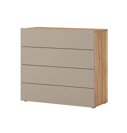 Komoda z szufladami Impressio 100 cm dąb mauvella / ciemny beżowy komoda w nowoczesnym stylu funkcjonalna i pojemna komoda do salonu lub sypialni