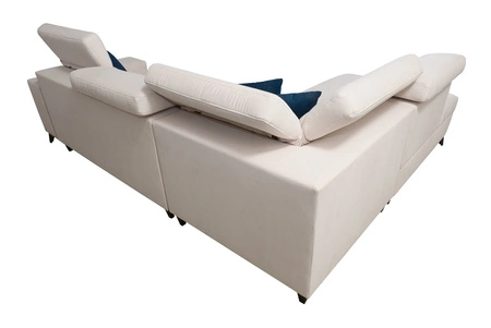 Narożnik z funkcją spania Kelly Sleek VII jasny brąz lewostronny pleciony komfortowy i funkcjonalny narożnik rozkładany do salonu