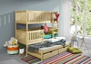 Łóżko piętrowe Olek 3 osobowe 80x180 idealne do pokoju dziecka zapewnia wygodne miejsce do spania nie zajmując dużej powierzchni
