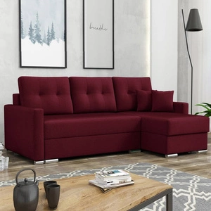 Narożnik z funkcją spania Neron bordowy prawostronny gwarantuje najwyższy komfort i funkcjonalność