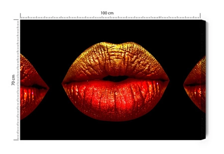 Obraz na płótnie usta na czarnym tle 100x70 cm ozdoba każdego wnętrza obraz w wyrazistej kolorystyce wysoka jakość wykonania