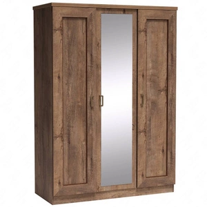 Szafa z lustrem Tade 135 cm dąb lefkas elegancka stylistyka szafy wzbogacona o metalowe złote uchwyty idealna szafa do sypialni czy garderoby