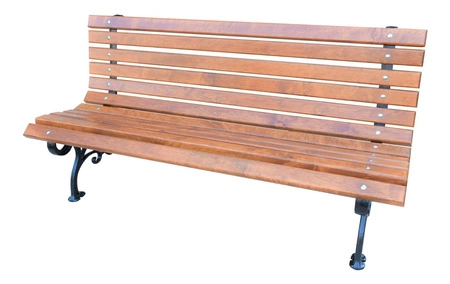 Ławka ogrodowa 150 cm FIEM-13-LKL-150 żeliwna z oparciem drewno olchowe lakierowana