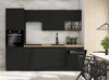 Zestaw mebli kuchennych Black 260 cm metalowe uchwyty krawędziowe szafki doskonale prezentują się w nowoczesnych wnętrzach