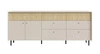 Komoda z szufladami Cappo 204 cm beż piaskowy / dąb olejowany nowoczesny design komody do salonu wyjątkowa stonowana kolorystyka