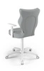 Krzesło do biurka Duo szary popiel dopasowane do wzrostu 146-176,5 cm ergonomiczne krzesło obrotowe z regulowanymi podłokietnikami