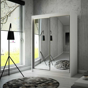 Szafa przesuwna Avila 150 cm biała ergonomiczna oraz bardzo funkcjonalna szafa w nowoczesnej formie o geometrycznych kształtach