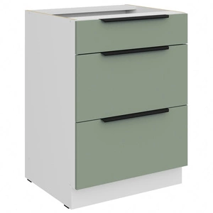 Szafka kuchenna stojąca z szufladami Treviso Wh 60 D 3S BB odporna na uszkodzenia wykończenie frontów w technologii anti fingerprint