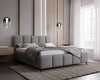 Łóżko tapicerowane Olne 160x200 szare stylowe łóżko z pojemnikiem na pościel wygodny zagłówek zachwyca eleganckim designem