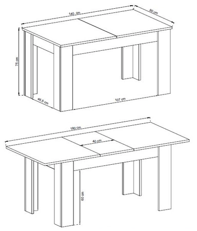 Stół rozkładany Neba 80x140-180 cm dąb riviera nowoczesny design oraz funkcjonalność w stylu nowoczesnym
