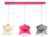 Lampa wisząca potrójna Quasar designerska lampa sufitowa do pokoju dziecięcego z kolorowymi abażurami i różową metalową podstawą