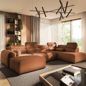 Narożnik z funkcją spania Cantare VI ceglasty lewostronny wygodny narożnik o niebanalnym designie doskonale odnajdzie się w salonie