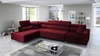 Narożnik z funkcją spania Nausa X bordowy lewostronny narożnik z dwoma pojemnikami na pościel wykonanie z tkaniny typu velvet