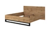 Łóżko Halle S 180x200 dąb wotan stylowy design stabilne łóżko do sypialni o ciekawej stylistyce uniwersalna kolorystyka
