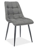 Krzesło tapicerowane Chic Matt 43x50 cm szare stylowe oraz funkcjonalne krzesło z metalowymi nogami 