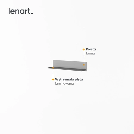 Półka Pok 90 cm grafit / szary nowoczesna i praktyczna półka ścienna idealna do pokoju młodzieżowego lub biura